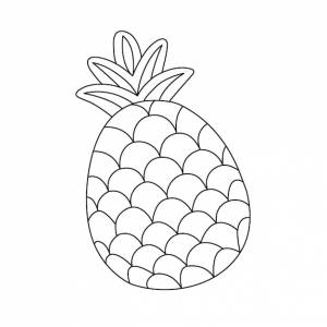 Ананас для раскраски ананас фрукт мультфильм тропический сладкий ананас векторная иллюстрация