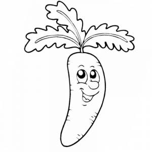 Раскраска веселая морковка