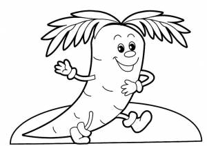 Раскраска Важно расшагивающая морковка