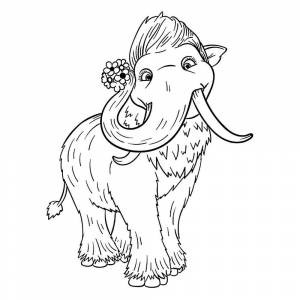 Раскраска Мамонтёнок Персик