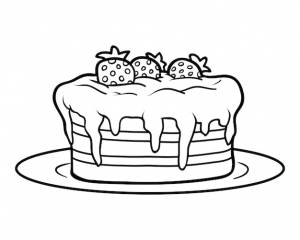 Раскраска для детей торт