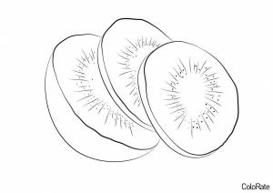 Раскраска Нарезанный кружочками киви