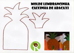Molde Lembrancinha de abacaxi feita com caixa de leite