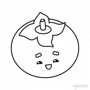 Книжка-раскраска, хурма с милым лицом картины на стену