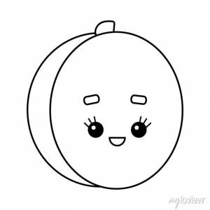 Книжка-раскраска, абрикос с милым лицом картины на стену