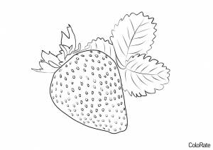 Раскраска Ягода с листочками