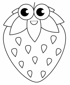 Раскраска Клубника с глазками