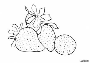 Раскраска Клубника на столе