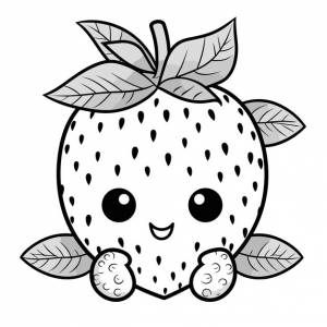 Клубника мультфильм векторная иллюстрация природа концепция изолированный премиум талисман фрукт раскраски