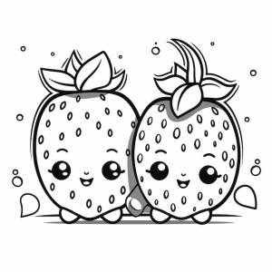 Клубника мультфильм векторная иллюстрация природа концепция изолированный премиум талисман фрукт раскраски