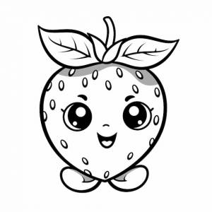 Клубника мультфильм векторная иллюстрация природа концепция изолированный премиум талисман фрукт раскраски