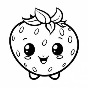 Клубника мультфильм векторная иллюстрация природа концепция изолированный премиум талисман фрукт раскраски