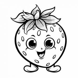 Клубника мультфильм векторная иллюстрация природа концепция изолированный премиум талисман фрукт раскраски