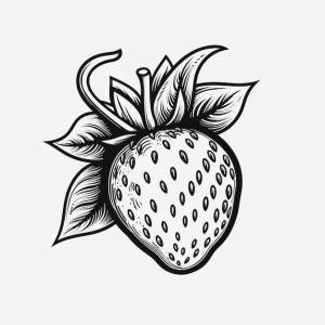 Клубника мультфильм векторная иллюстрация природа концепция изолированный премиум талисман фрукт раскраски