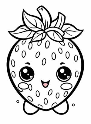 Клубника мультфильм векторная иллюстрация природа концепция изолированный премиум талисман фрукт раскраски