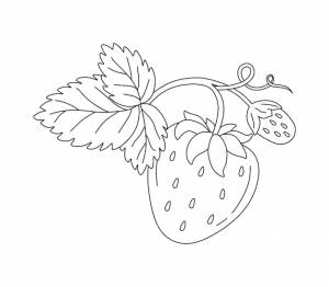 Клубничные каракули векторная раскраска для детей