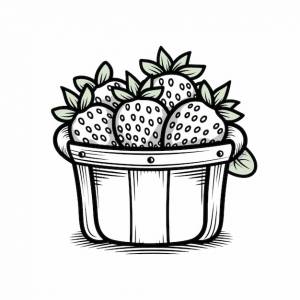 Клубника мультфильм векторная иллюстрация природа концепция изолированный премиум талисман фрукт раскраски