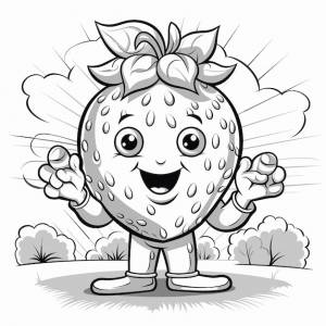 Клубника мультфильм векторная иллюстрация природа концепция изолированный премиум талисман фрукт раскраски