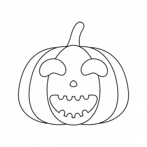 Раскраска с тыквой на хэллоуин для детей