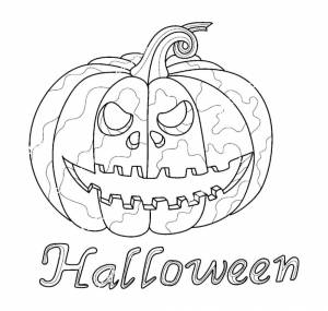 Раскраска Тыква на Хэллоуин