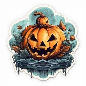 Рисунок тыквы со словом хэллоуин на нем