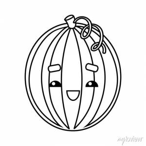 Книжка-раскраска, арбуз с милым лицом фотообои