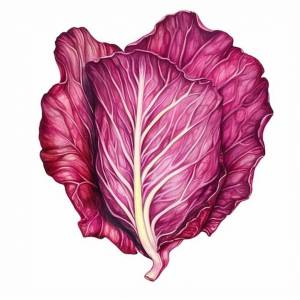 Рисунок краснокочанной капусты на белом фоне