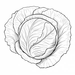 Черно-белая раскраска салата из капусты