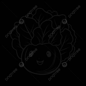 раскраски мультяшной капусты с мультяшным контурным рисунком лица вектор PNG , салат рисунок, листья салата, эскиз салата PNG картинки и пнг рисунок для й загрузки