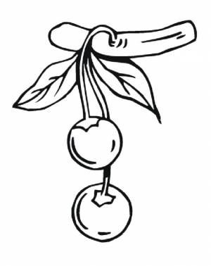 Раскраски Раскраска для детей Вишня ягоды, Раскраска Раскраска Вишенки ягоды