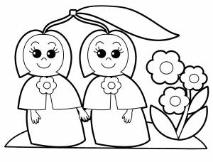 Раскраски Раскраска Подружки вишенки ягоды ягоды