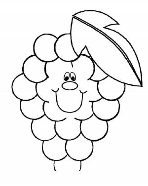 Раскраски Раскраска Виноград фрукты фрукты