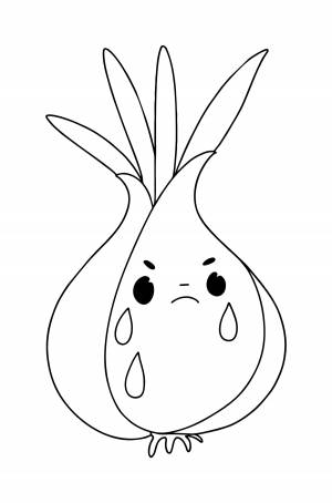 Раскраска Лук репчатый с глазками