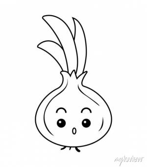 Книжка-раскраска, лук с милым лицом фотообои