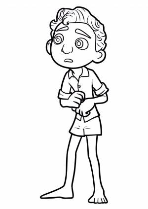 Раскраска Джулия, Лука и Альберто едят арбуз