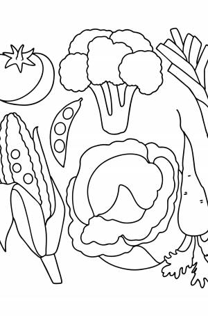 Раскраска Овощи для детей