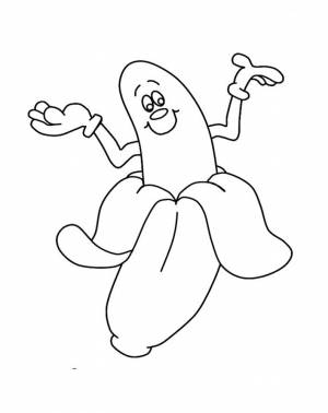 Раскраска банан для детей
