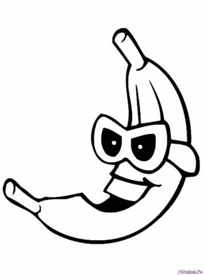 Раскраска банан в очках