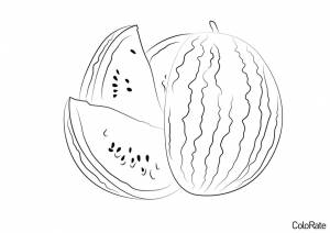 Раскраска Нарезанный арбуз