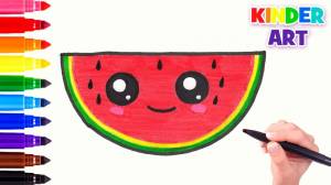 How to draw a cute watermelon