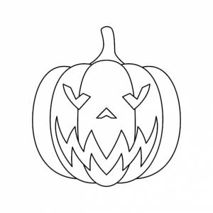 Раскраска с тыквой на хэллоуин для детей