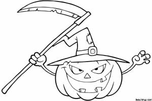 Раскраска Тыква с косой