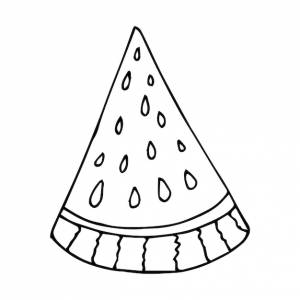 Ломтик и весь контур арбуза