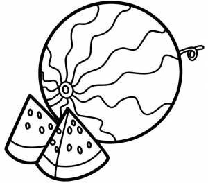 Раскраска арбуз для детей