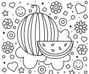 Раскраска арбуз для детей