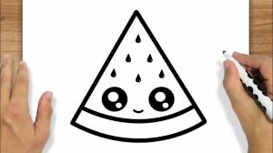 HOW TO DRAW DRAW A CUTE WATERMELON EASY