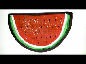 Desenhando Melancia Arte Gliter Purpurina Арбуз 西瓜把戏 수박 트릭 スイカトリック حيلة مذهلة وسهلة للغاية مع البطيخ