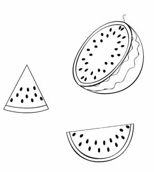 Раскраска арбуз для детей