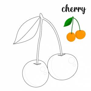 Раскраска, раскраска вишня