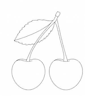 Раскраска вишня по точкам